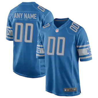 youth nike blue detroit lions custom team color game jersey